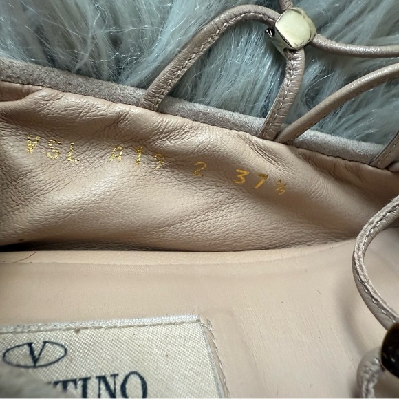 VALENTINO GARAVANI Suede Rockstud Lace-Up Ballet Flats Size 37.5 (7.5) - Picture 12 of 12